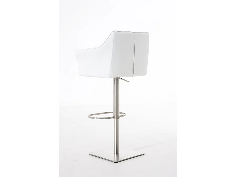 Tabouret de bar - Similicuir & Acier inoxydable - Blanc - Damaso