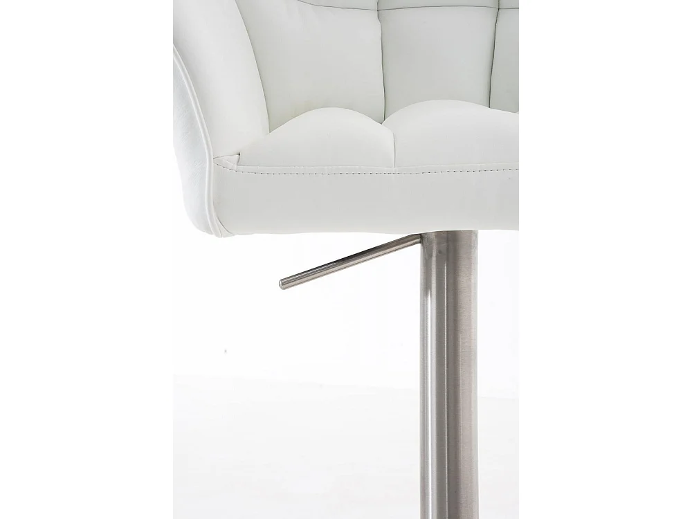 Tabouret de bar - Similicuir & Acier inoxydable - Blanc - Damaso