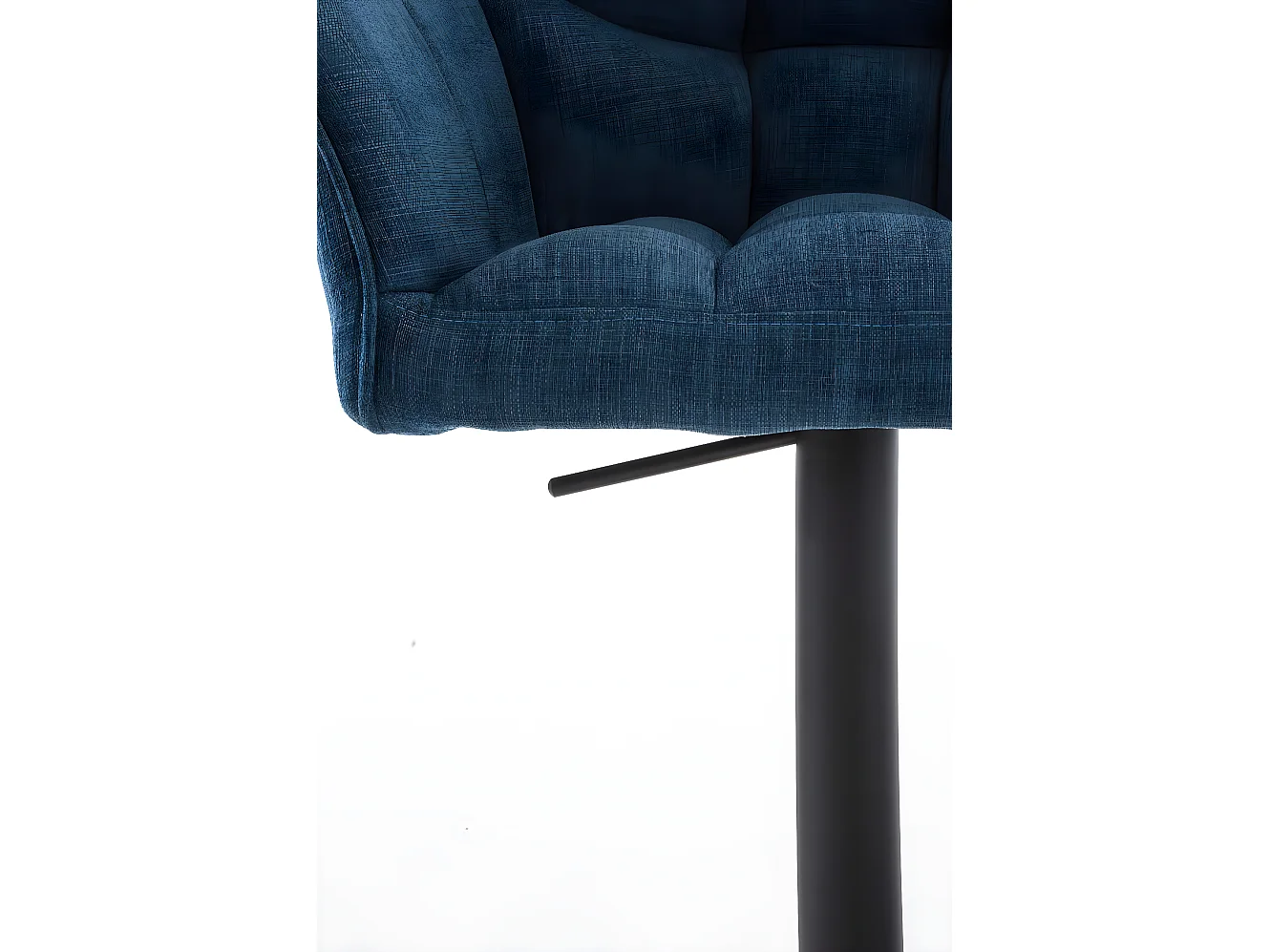 Lot de 2  Tabouret de bar - Tissu & Noir - Bleu - Damaso