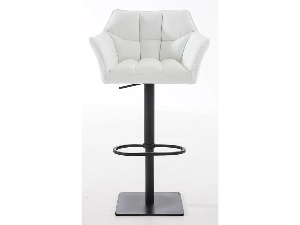 Lot de 2  Tabouret de bar - Similicuir & Noir - Blanc - Damaso