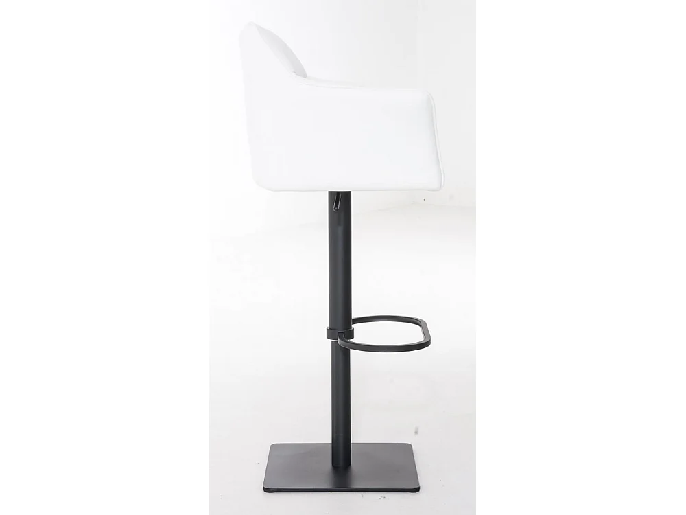 Lot de 2  Tabouret de bar - Similicuir & Noir - Blanc - Damaso