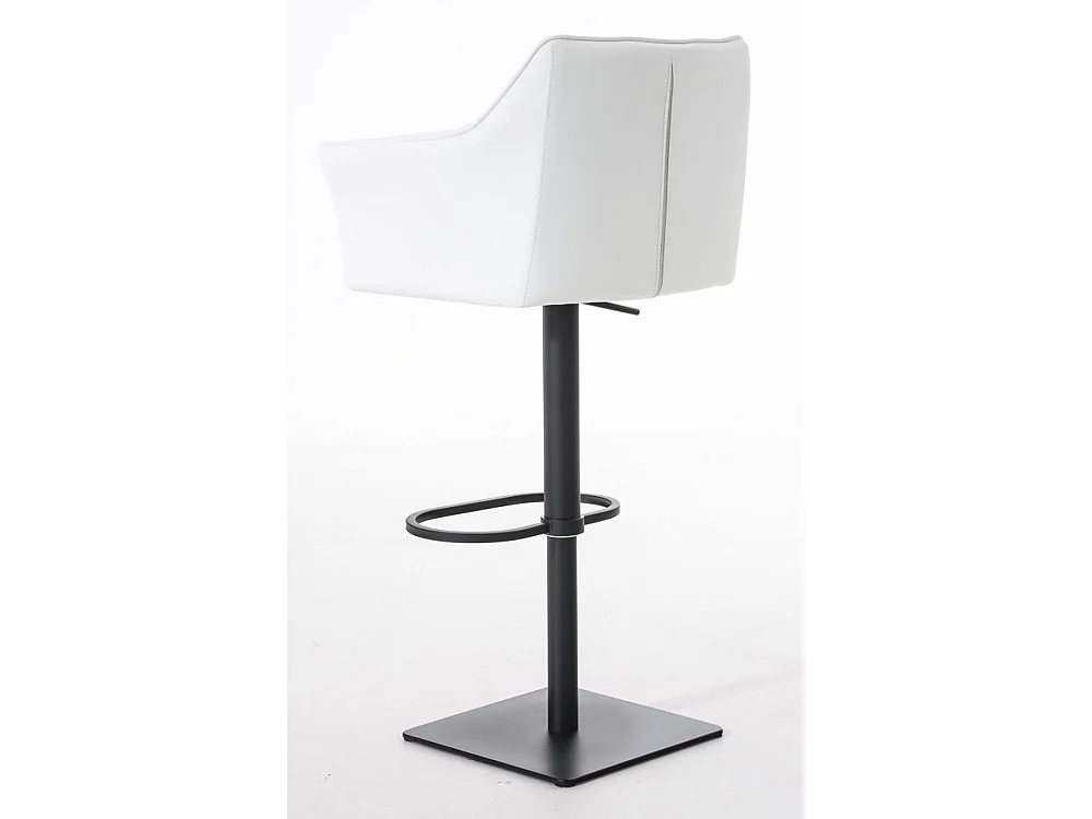Lot de 2  Tabouret de bar - Similicuir & Noir - Blanc - Damaso