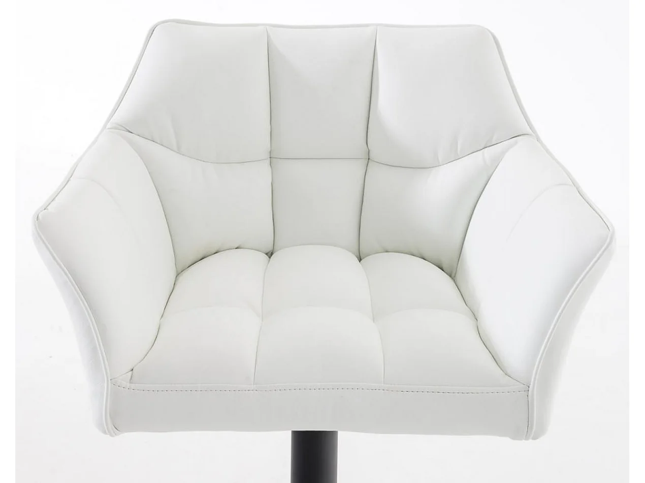 Lot de 2  Tabouret de bar - Similicuir & Noir - Blanc - Damaso