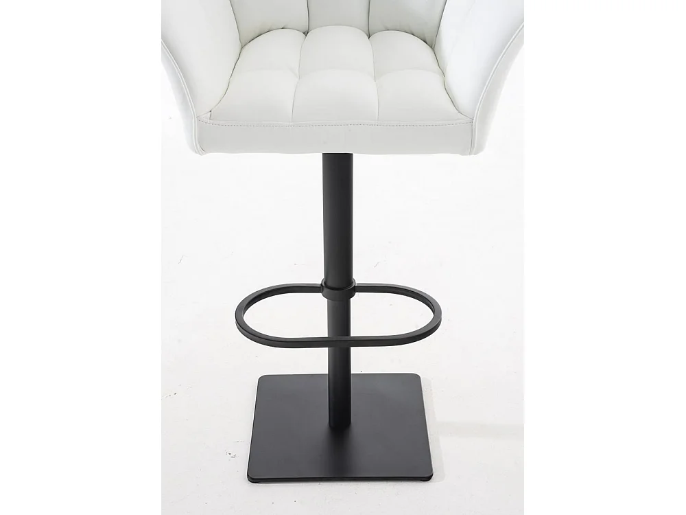 Lot de 2  Tabouret de bar - Similicuir & Noir - Blanc - Damaso