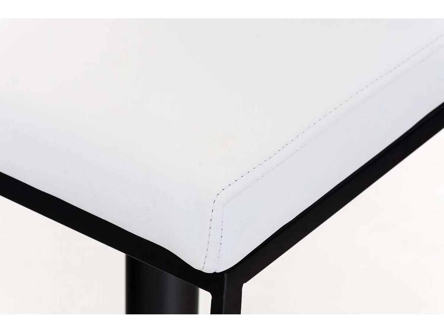 Lot de 2  Tabouret de bar - Similicuir & Noir - Blanc - Panama