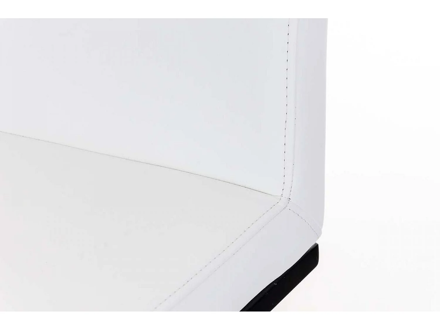 Lot de 2  Tabouret de bar - Similicuir & Noir - Blanc - Panama