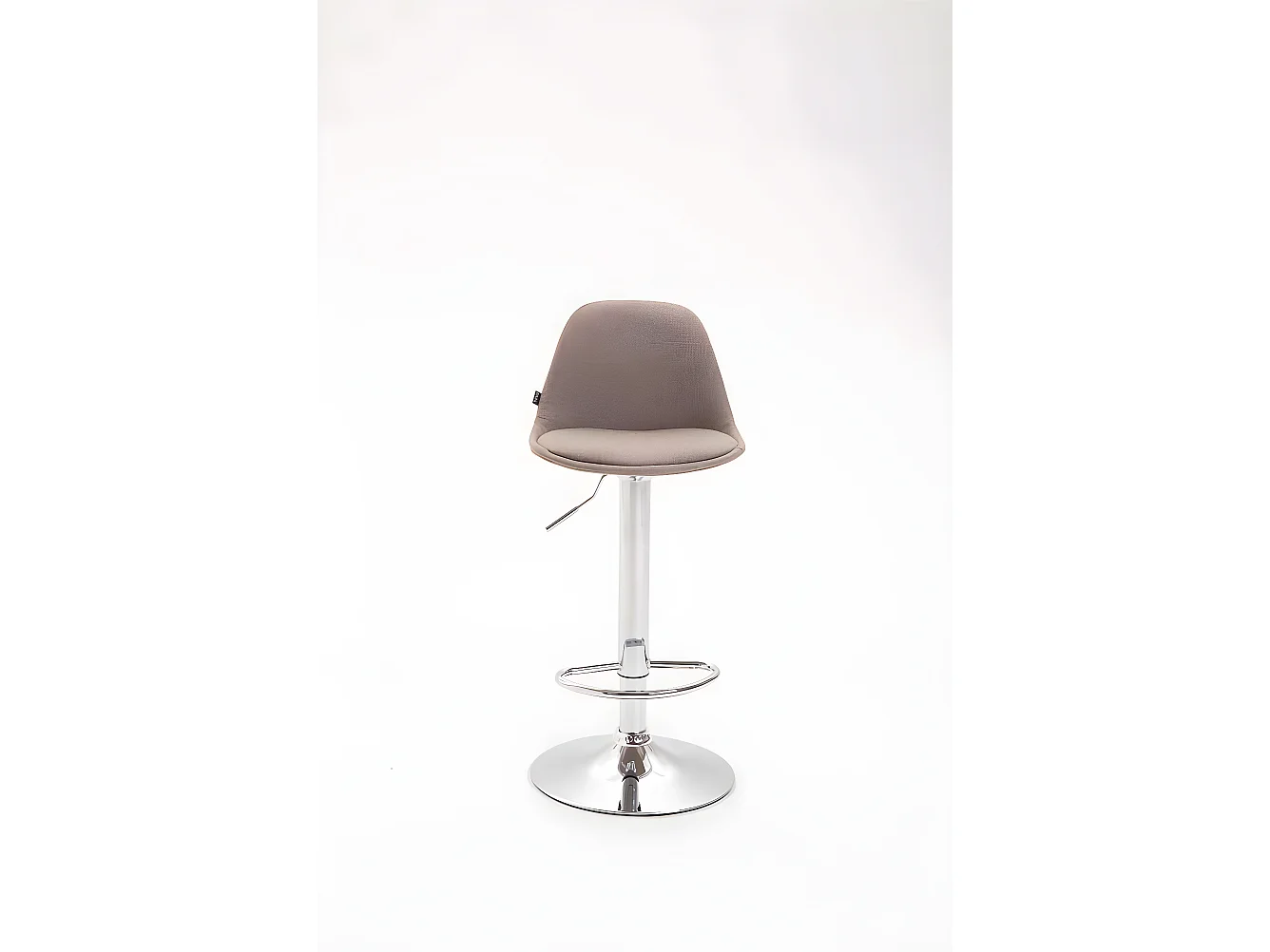 Lot de 2 Tabourets de bar - Tissu & Métal chromé - Taupe - Kiel