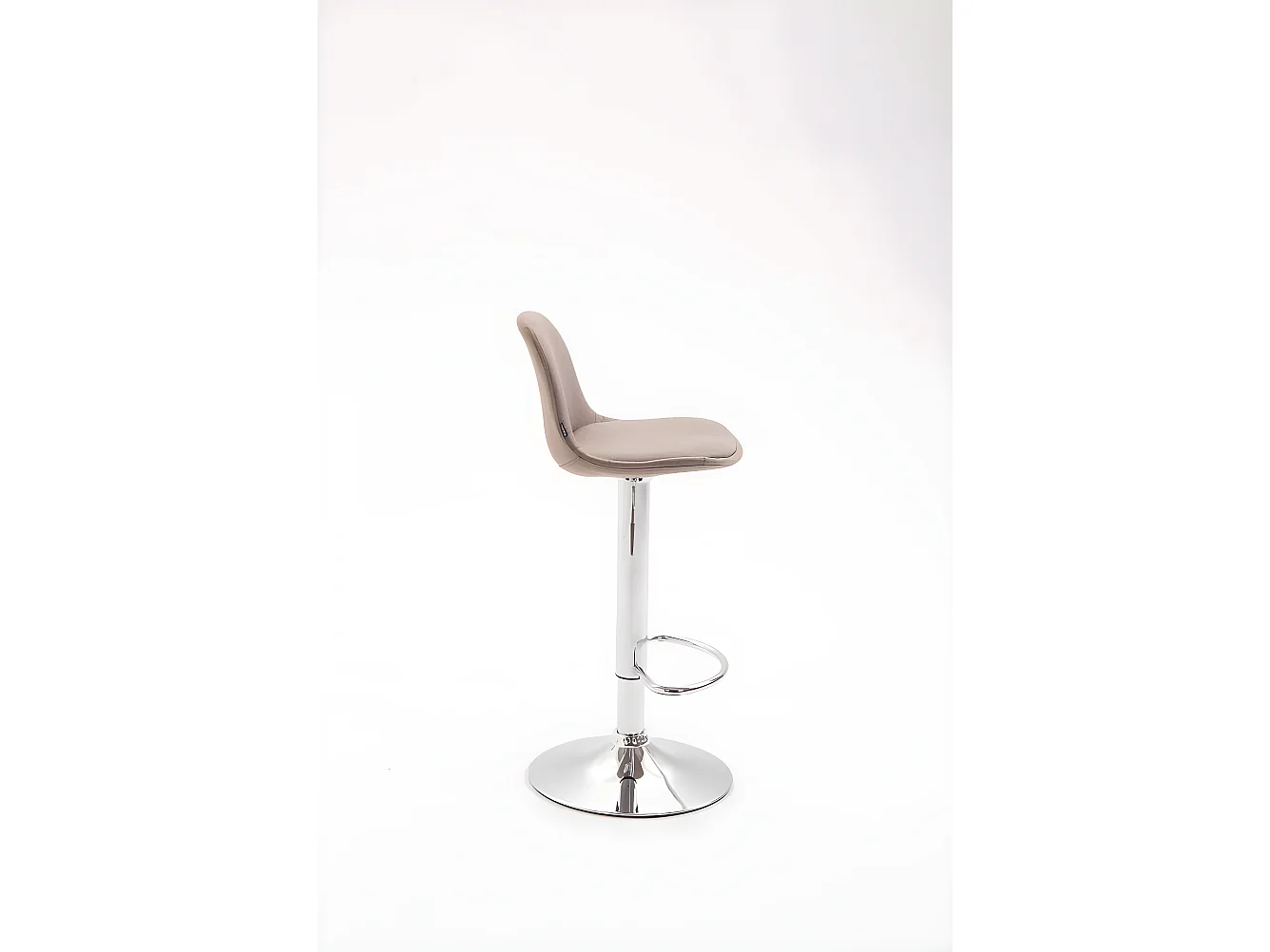 Lot de 2 Tabourets de bar - Tissu & Métal chromé - Taupe - Kiel