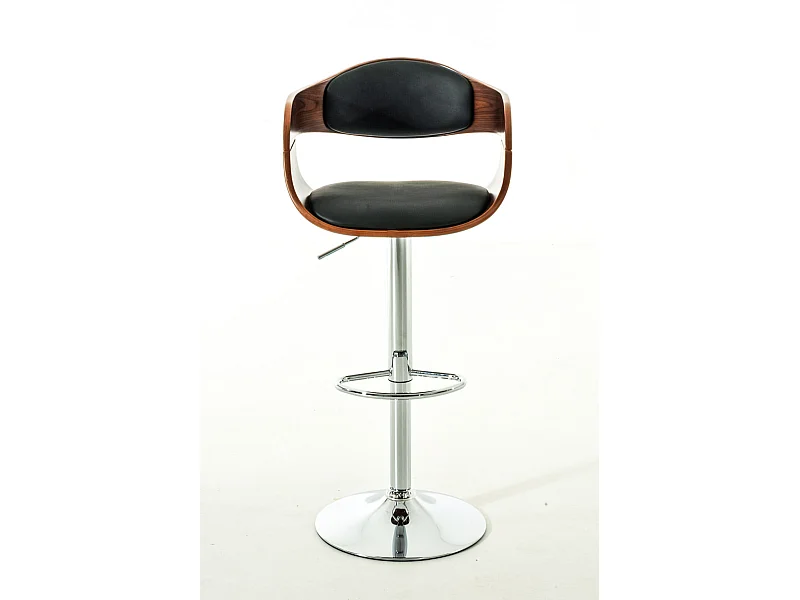 Lot de 2  Tabouret de bar - Similicuir - Noyer / Noir - Kingston