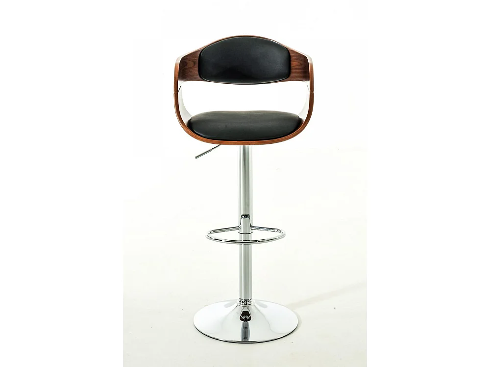 Lot de 2  Tabouret de bar - Similicuir & Noir - Noyer / Noir - Kingston