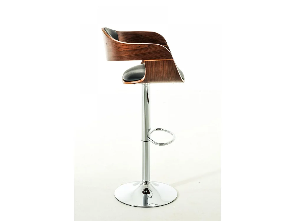 Lot de 2  Tabouret de bar - Similicuir & Noir - Noyer / Noir - Kingston