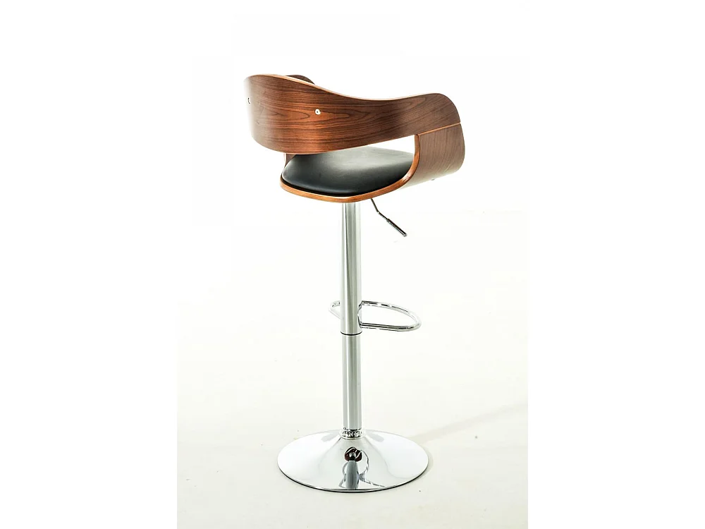 Lot de 2  Tabouret de bar - Similicuir & Noir - Noyer / Noir - Kingston