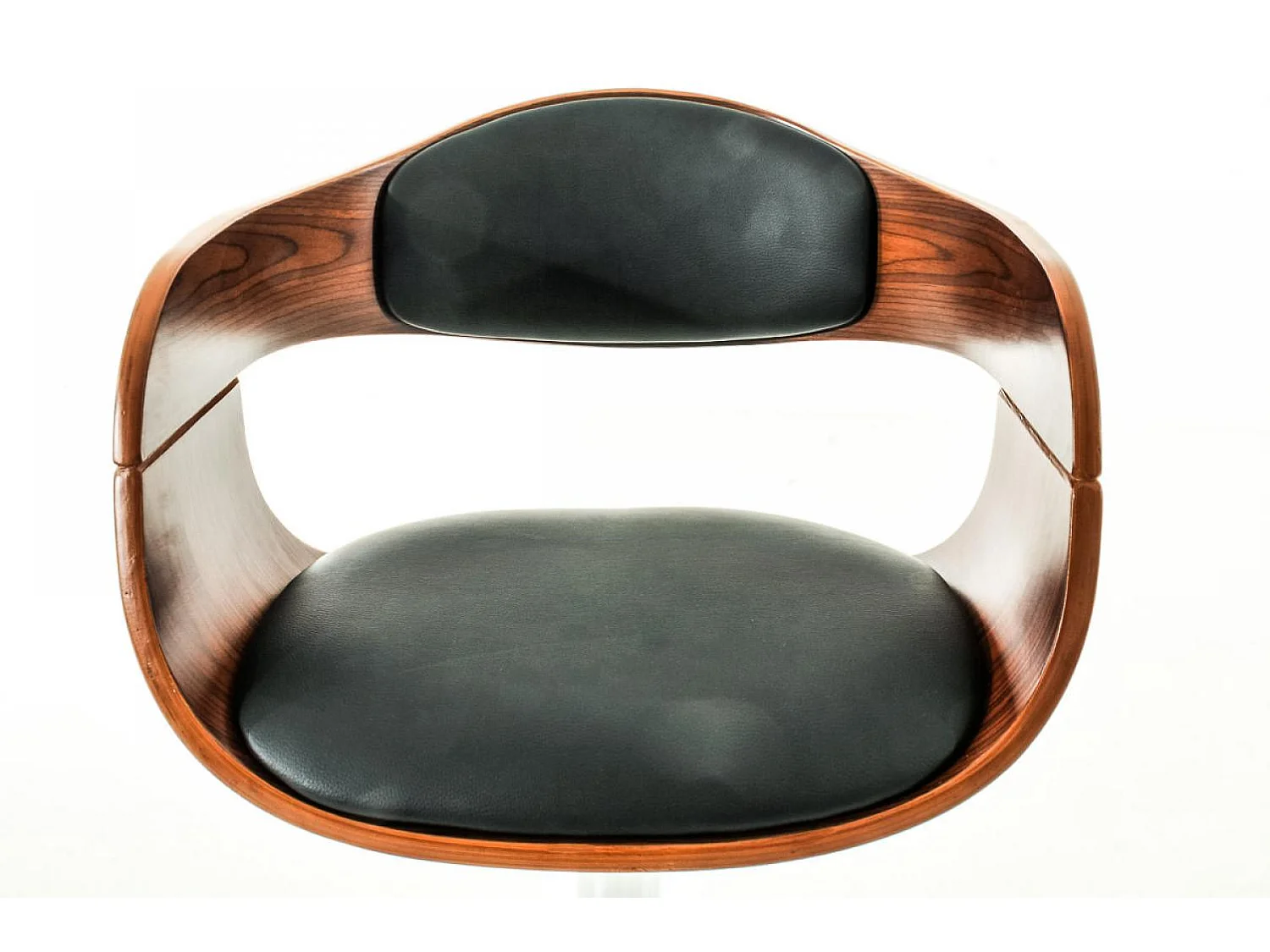 Lot de 2  Tabouret de bar - Similicuir & Noir - Noyer / Noir - Kingston