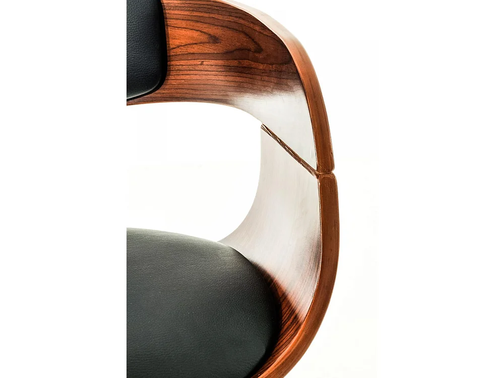 Lot de 2  Tabouret de bar - Similicuir & Noir - Noyer / Noir - Kingston