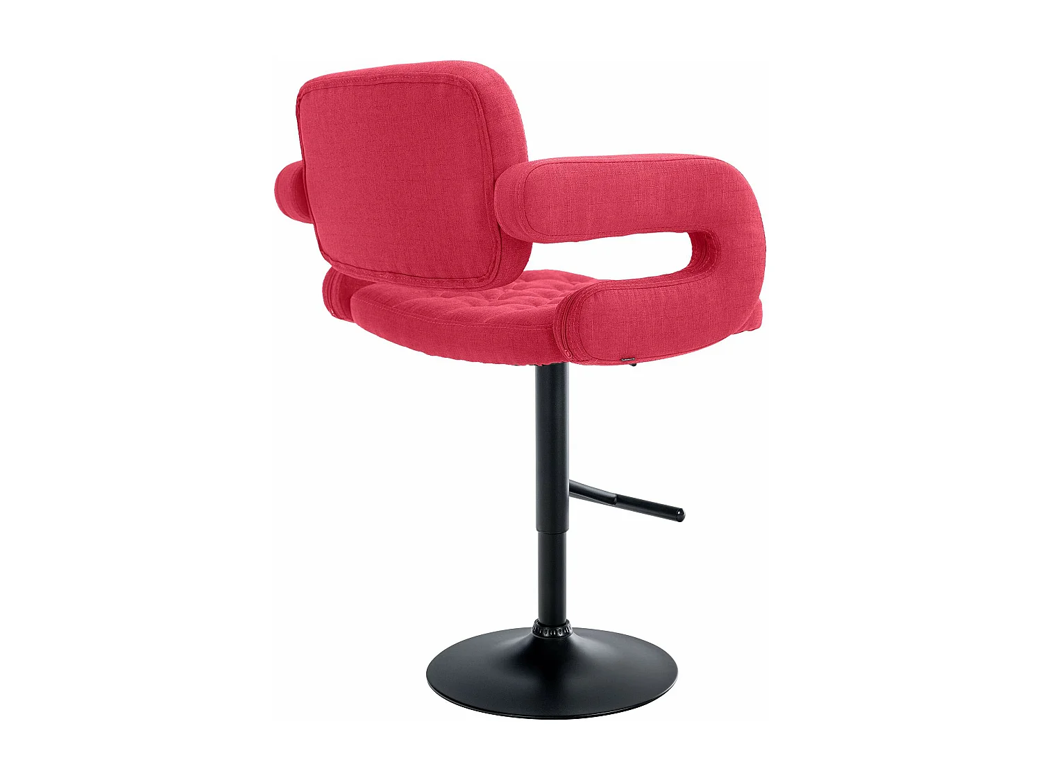 Tabouret de bar - Tissu & Métal - Rouge - Dublin