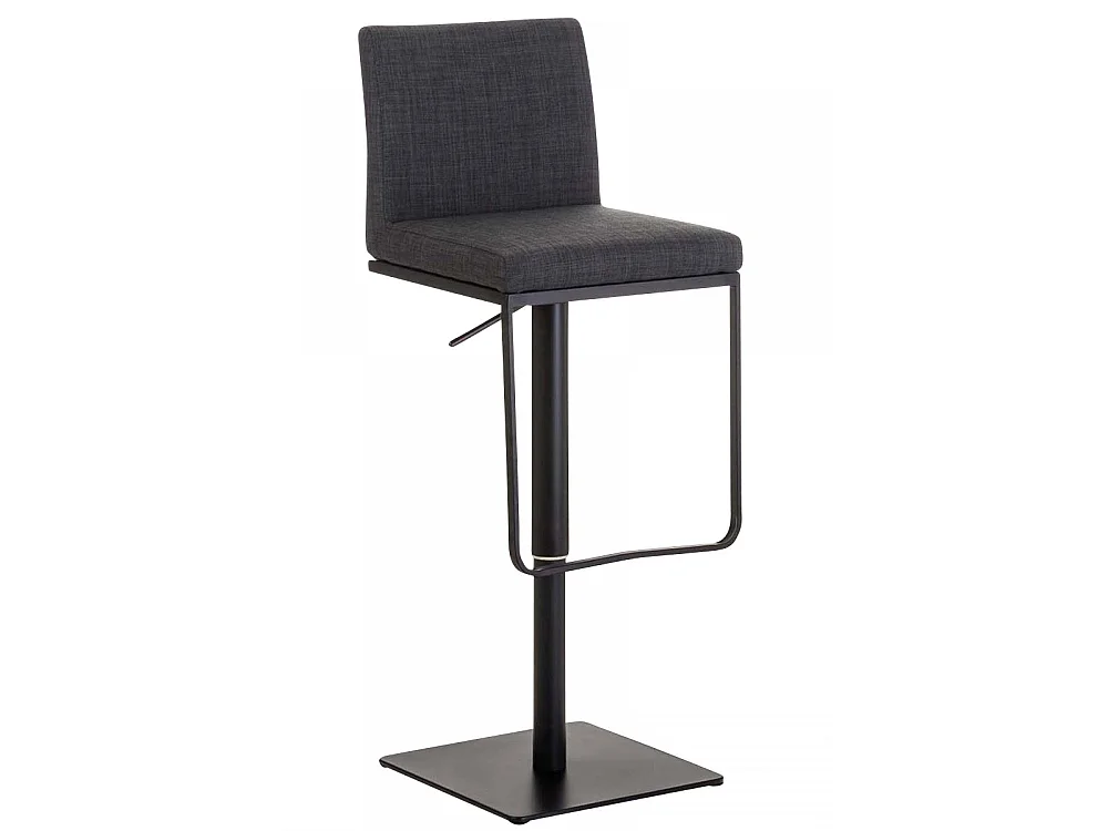 Tabouret de bar - Tissu & Noir - Gris foncé - Panama