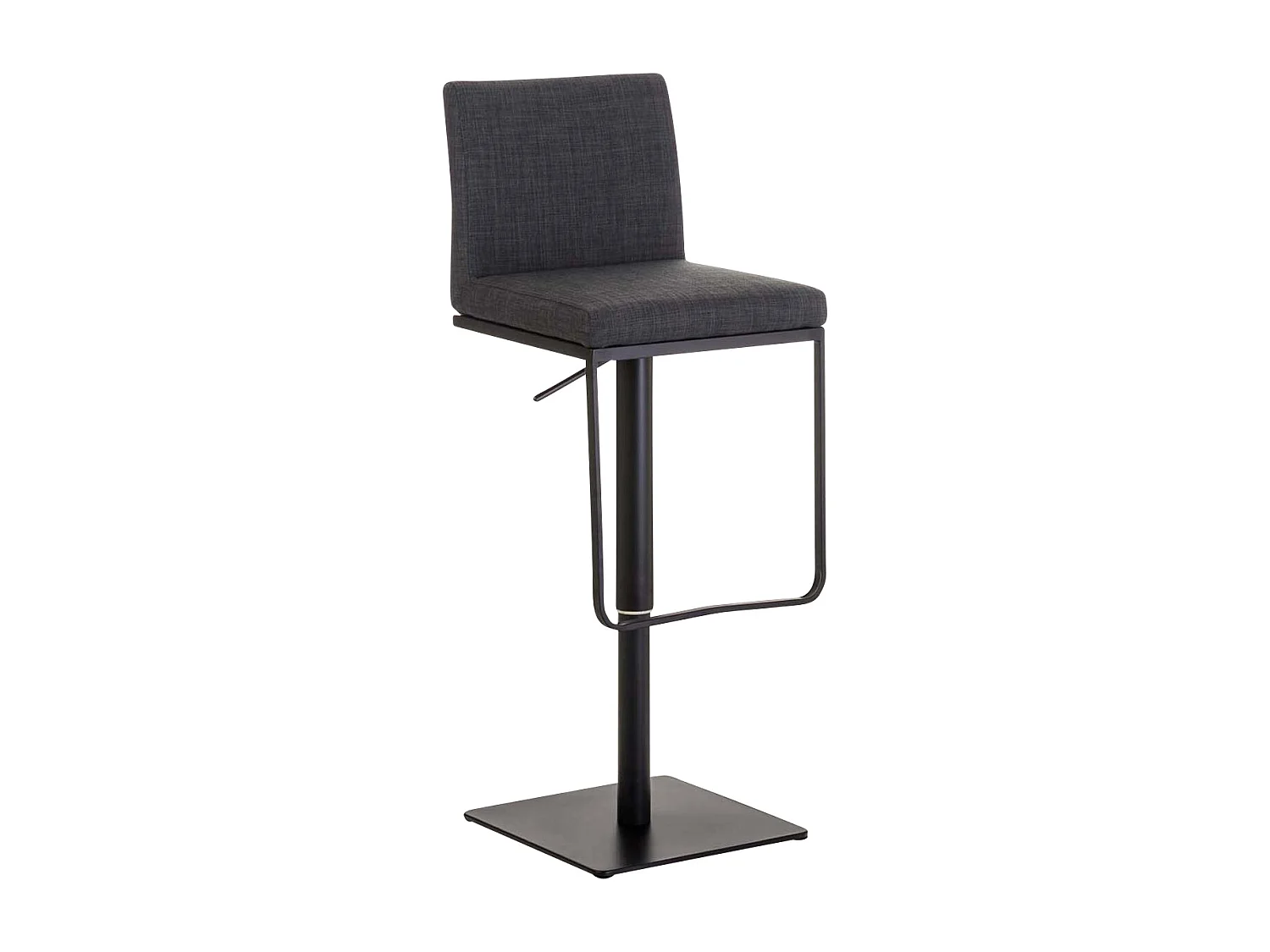 Tabouret de bar - Tissu & Noir - Gris foncé - Panama