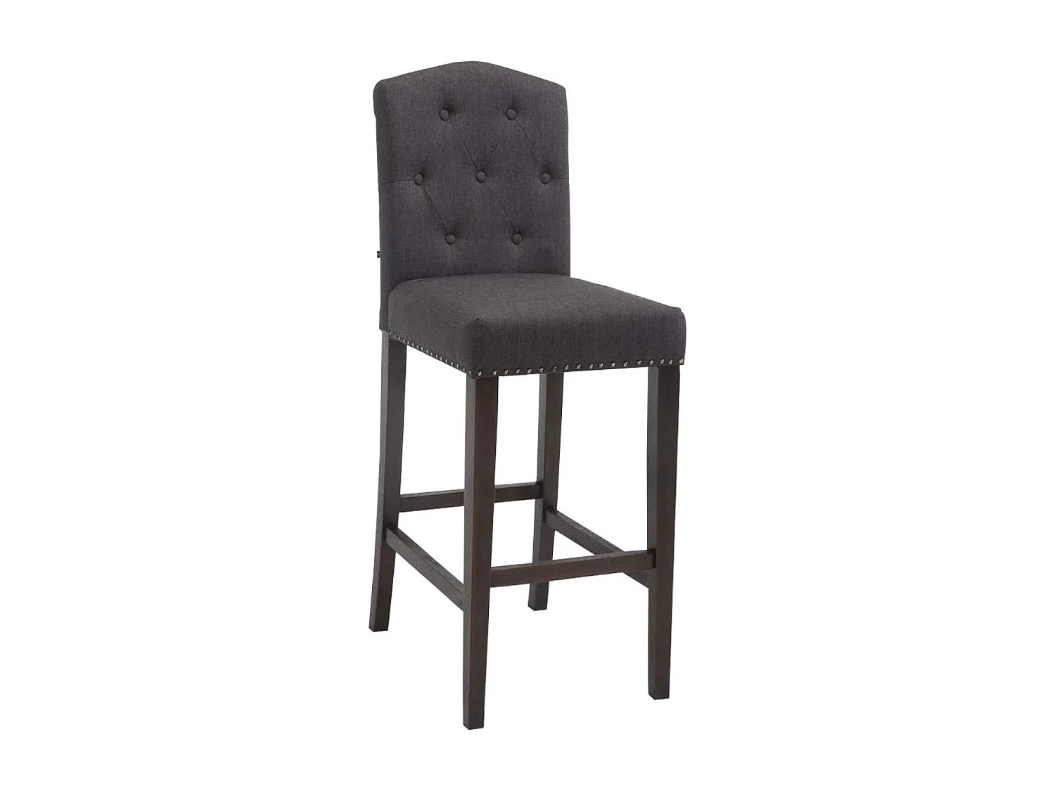 Tabouret de bar - Tissu & Bois - Gris foncé - Louise