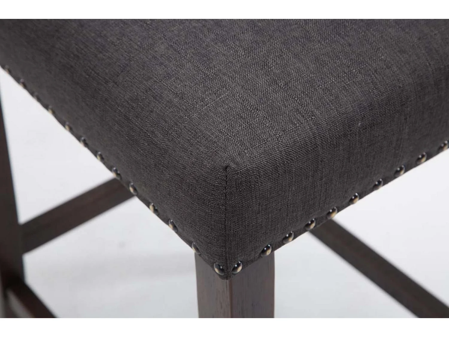 Tabouret de bar - Tissu & Bois - Gris foncé - Louise