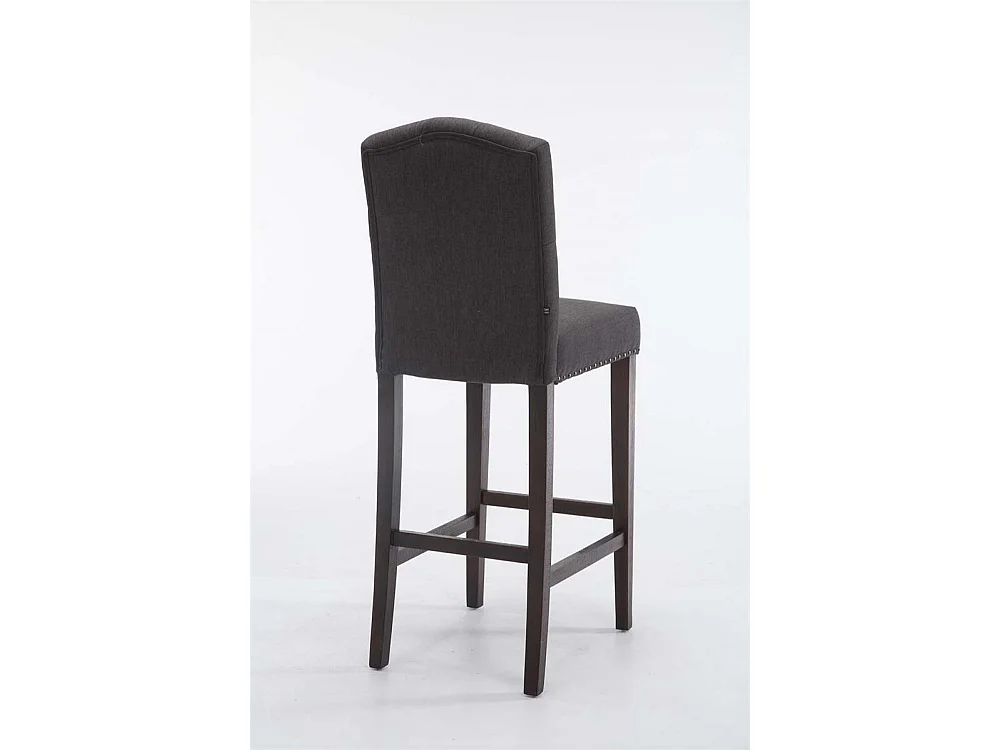 Tabouret de bar - Tissu & Bois - Gris foncé - Louise