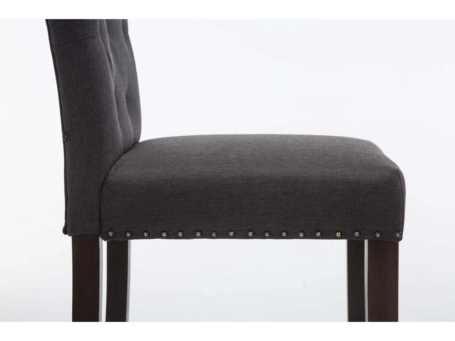 Tabouret de bar - Tissu & Bois - Gris foncé - Louise