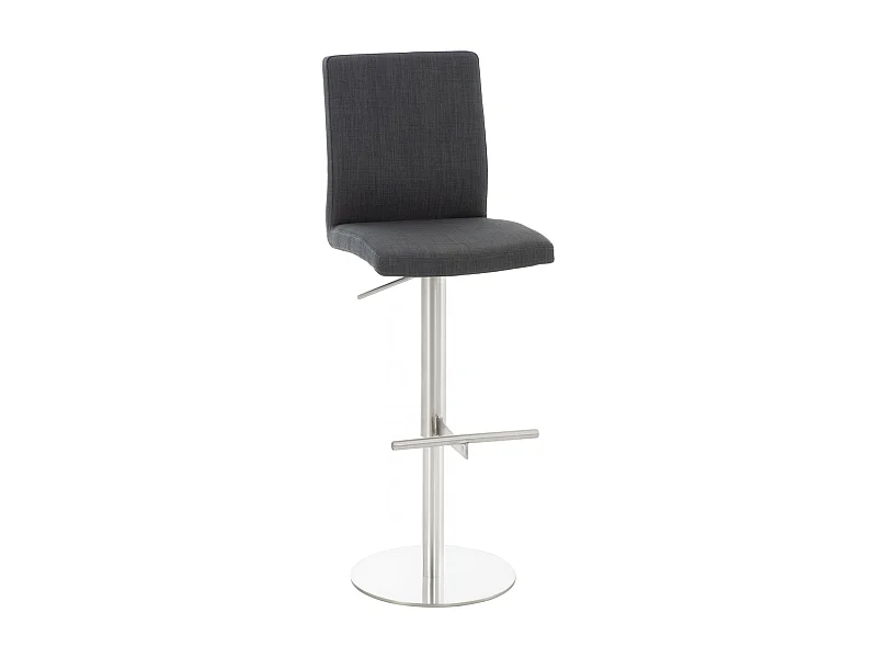 Tabouret de bar - Tissu & Acier inoxydable - Gris foncé - Cadiz