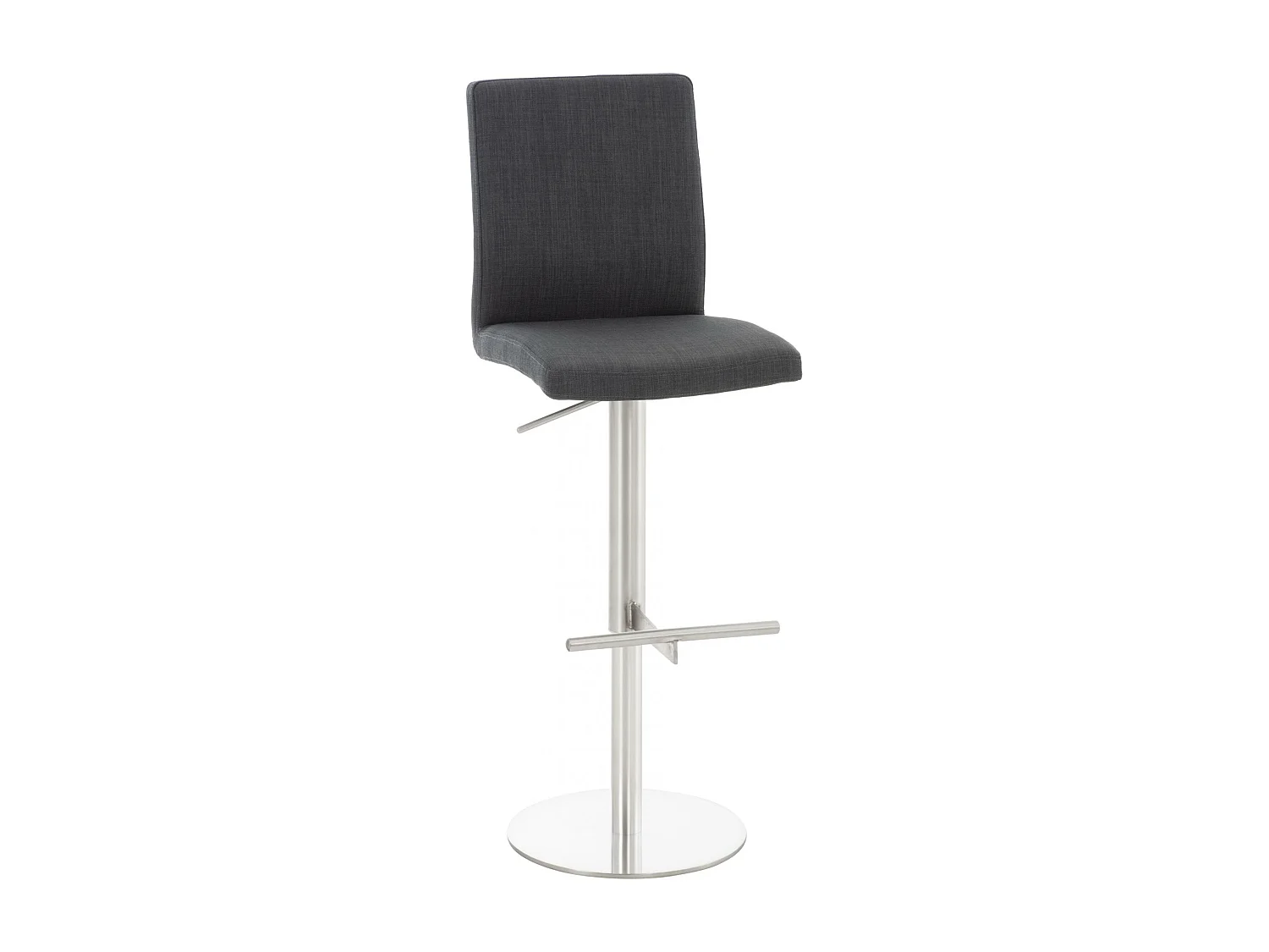 Tabouret de bar - Tissu & Acier inoxydable - Gris foncé - Cadiz