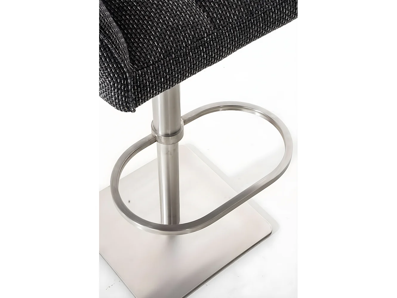 Lot de 2  Tabouret de bar - Tissu & Acier inoxydable - Gris titane - Damaso