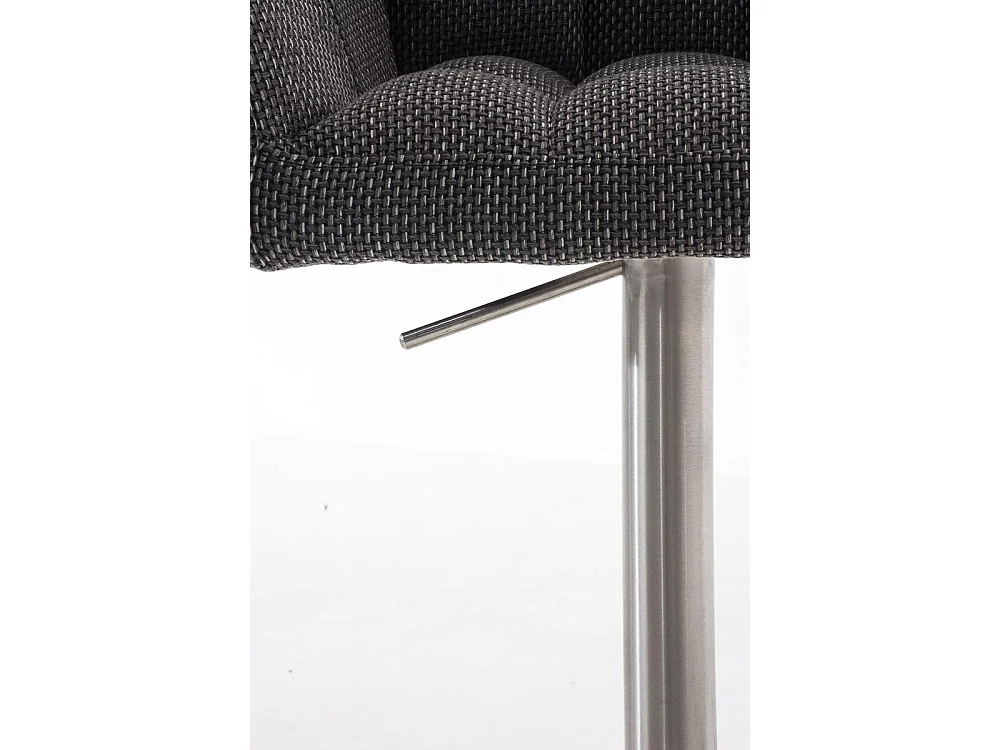 Lot de 2  Tabouret de bar - Tissu & Acier inoxydable - Gris titane - Damaso