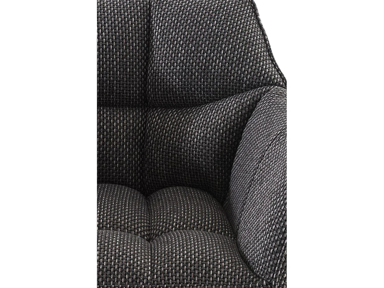 Lot de 2  Tabouret de bar - Tissu & Acier inoxydable - Gris titane - Damaso
