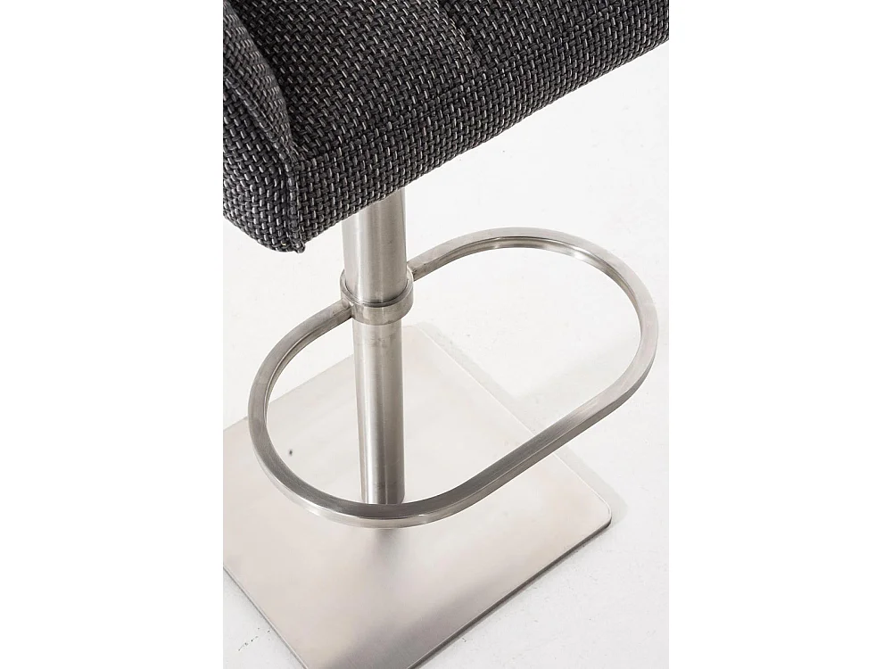 Lot de 2  Tabouret de bar - Tissu & Acier inoxydable - Gris titane - Damaso