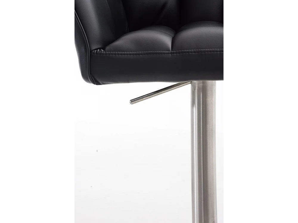 Lot de 2  Tabouret de bar - Similicuir & Acier inoxydable - Noir - Damaso