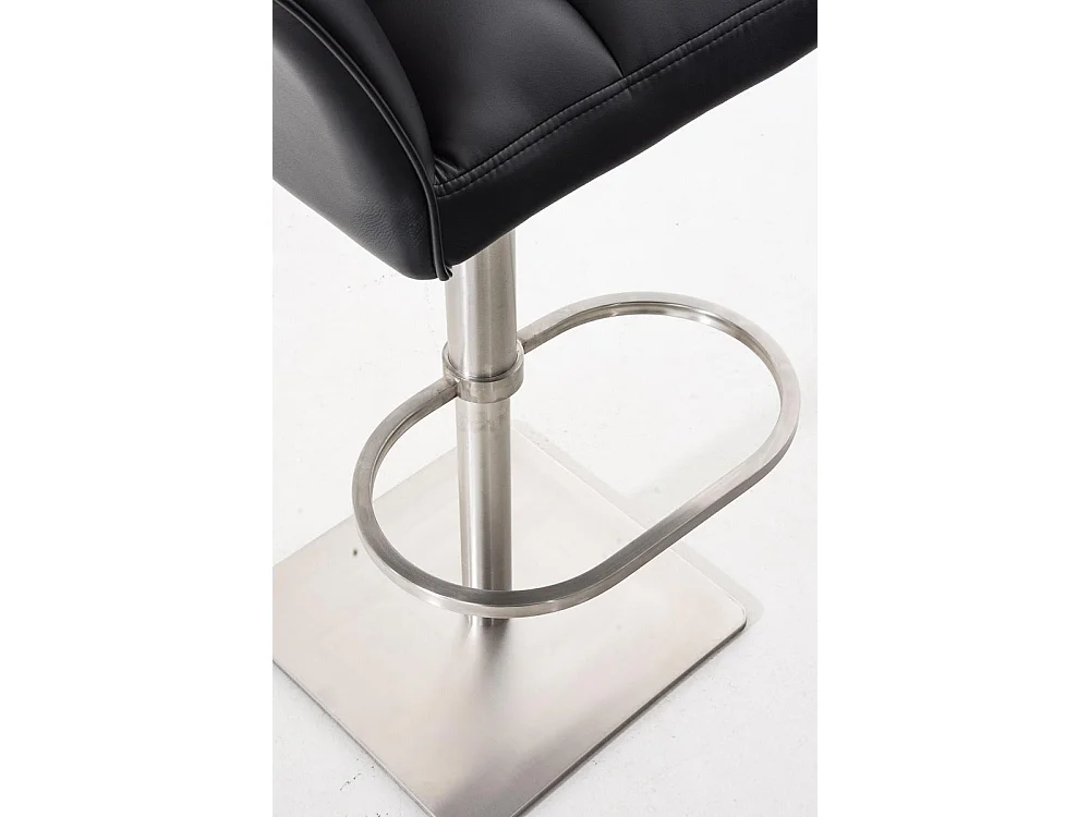 Lot de 2  Tabouret de bar - Similicuir & Acier inoxydable - Noir - Damaso