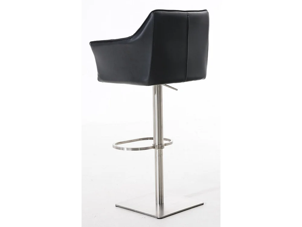 Lot de 2  Tabouret de bar - Similicuir & Acier inoxydable - Noir - Damaso