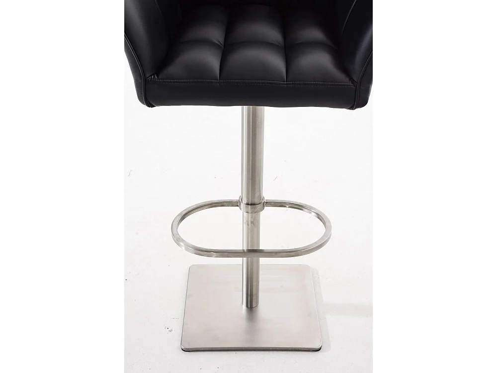 Lot de 2  Tabouret de bar - Similicuir & Acier inoxydable - Noir - Damaso