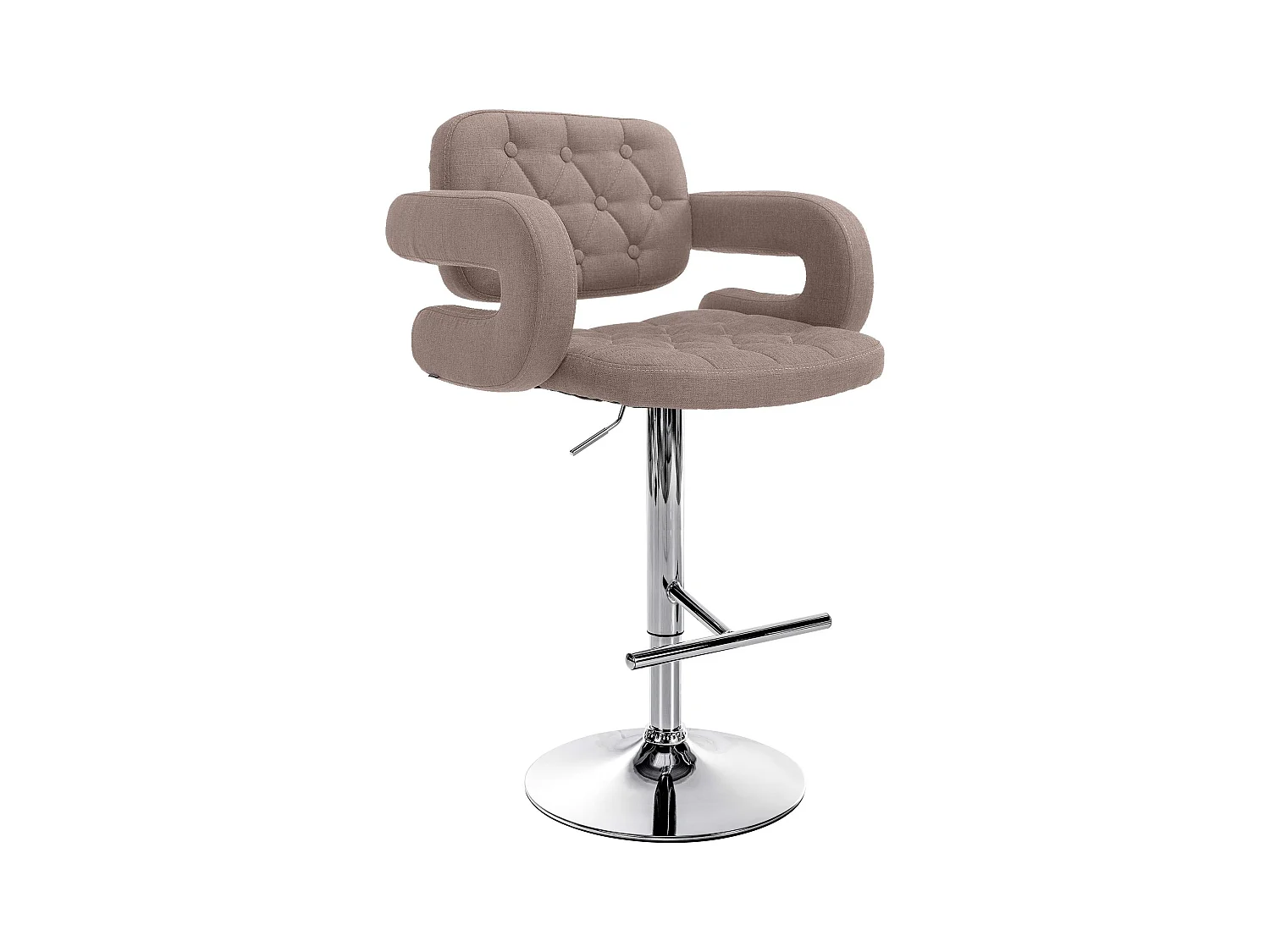 Tabouret de bar - Tissu & Métal - Taupe - Dublin