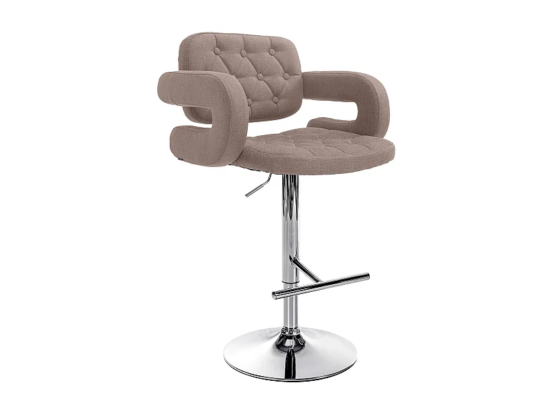 Tabouret de bar - Tissu & Métal - Taupe - Dublin