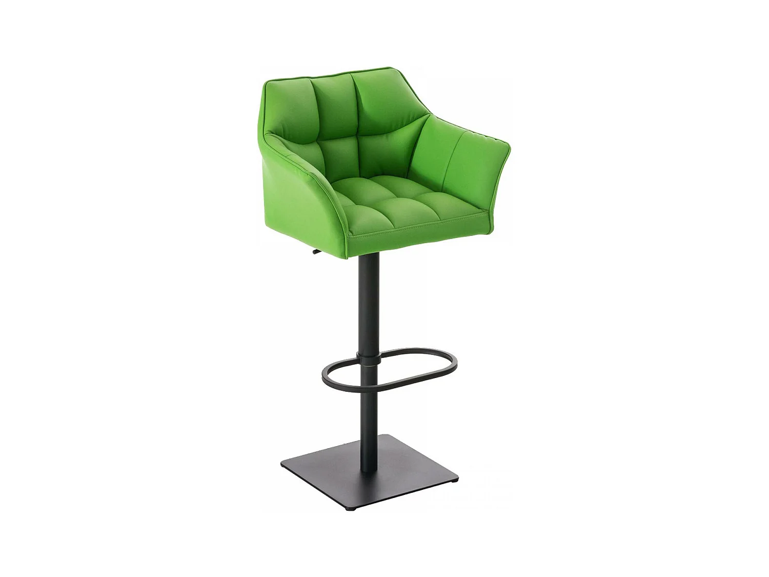 Tabouret de bar - Similicuir & Noir - Vert - Damaso