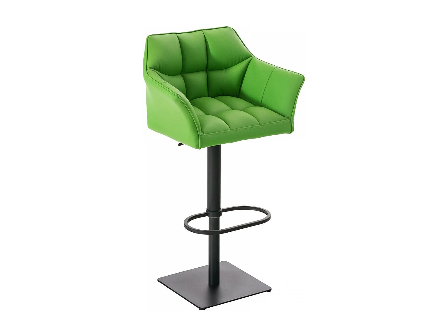 Tabouret de bar - Similicuir & Noir - Vert - Damaso