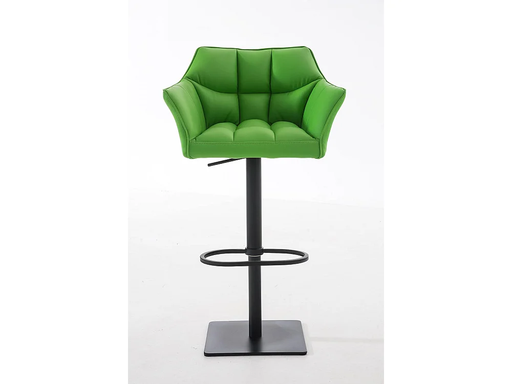 Tabouret de bar - Similicuir & Noir - Vert - Damaso