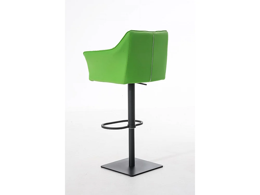 Tabouret de bar - Similicuir & Noir - Vert - Damaso
