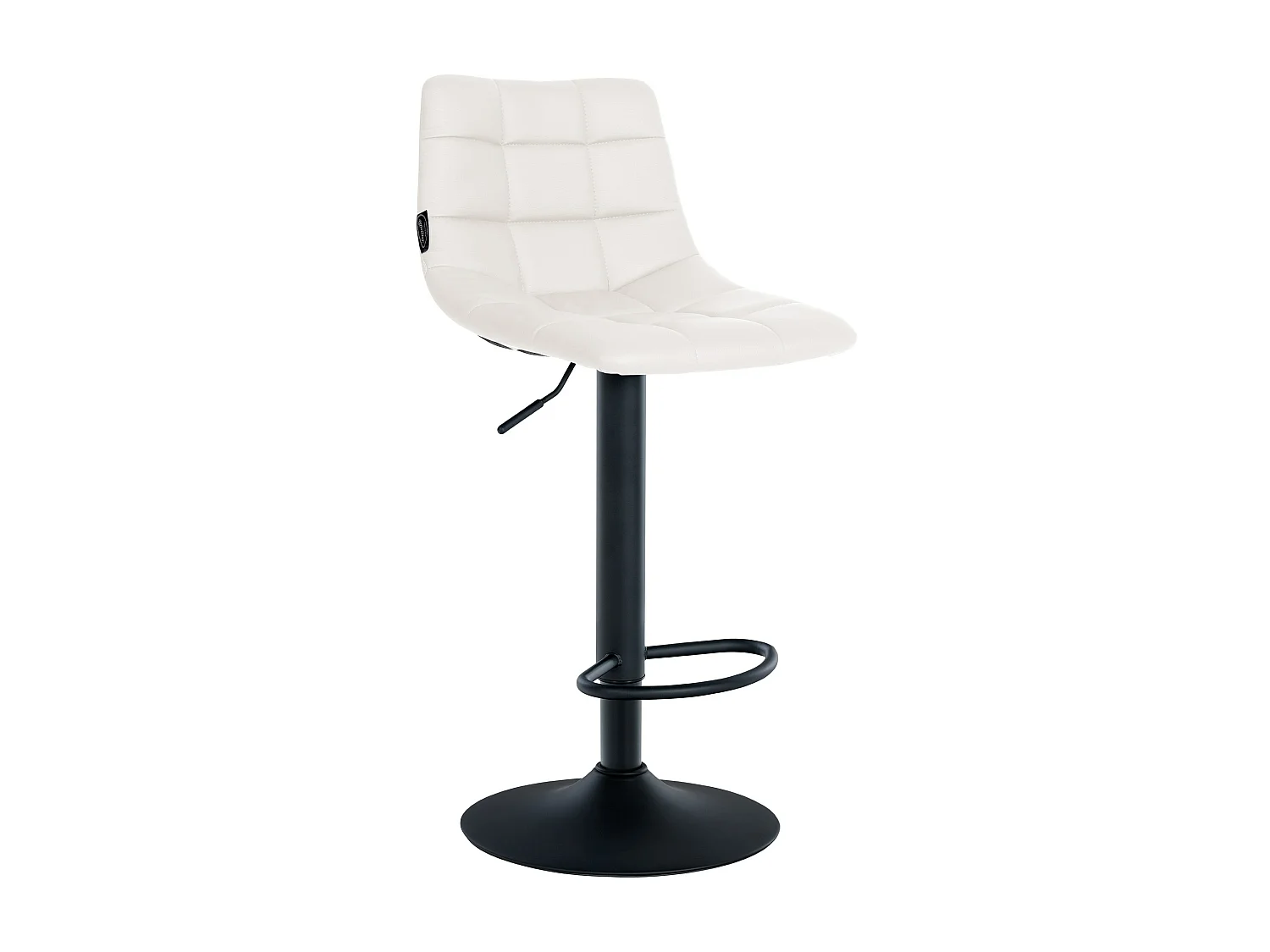 Lot de 2 Tabourets de bar - Similicuir & Métal - Blanc - Jerry