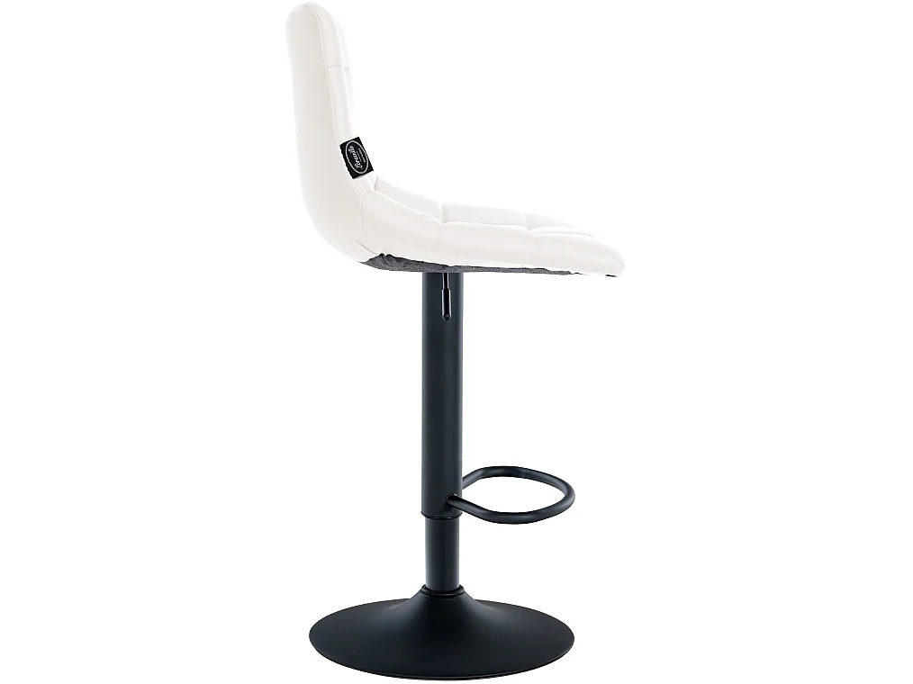 Lot de 2 Tabourets de bar - Similicuir & Métal - Blanc - Jerry