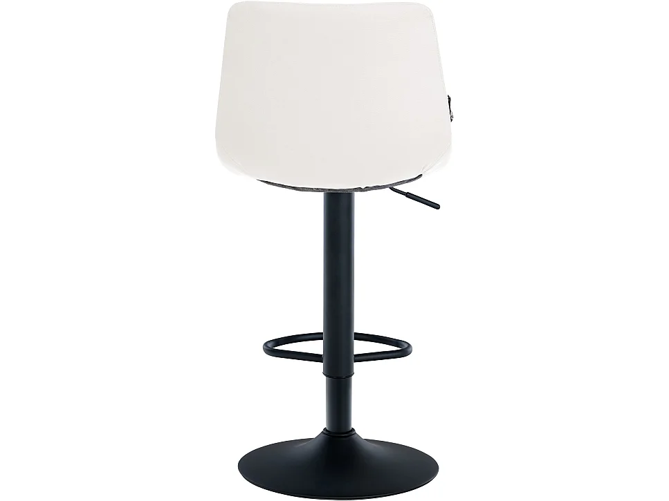 Lot de 2 Tabourets de bar - Similicuir & Métal - Blanc - Jerry