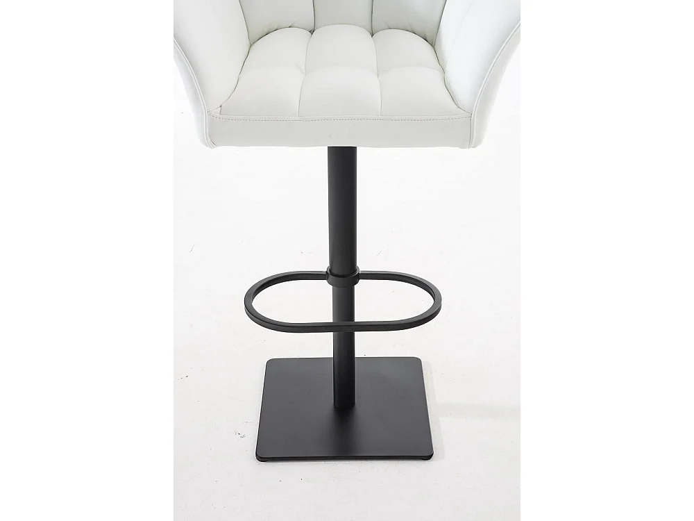 Tabouret de bar - Similicuir & Noir - Blanc - Damaso