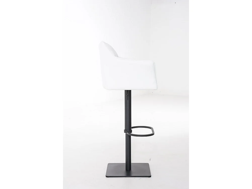Tabouret de bar - Similicuir & Noir - Blanc - Damaso