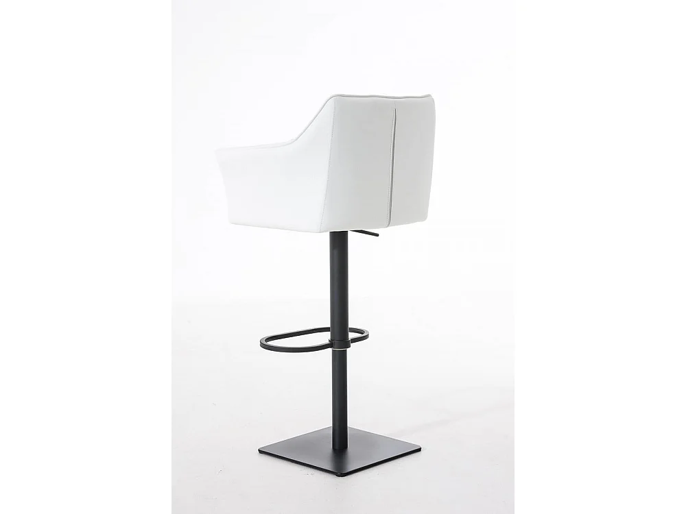Tabouret de bar - Similicuir & Noir - Blanc - Damaso