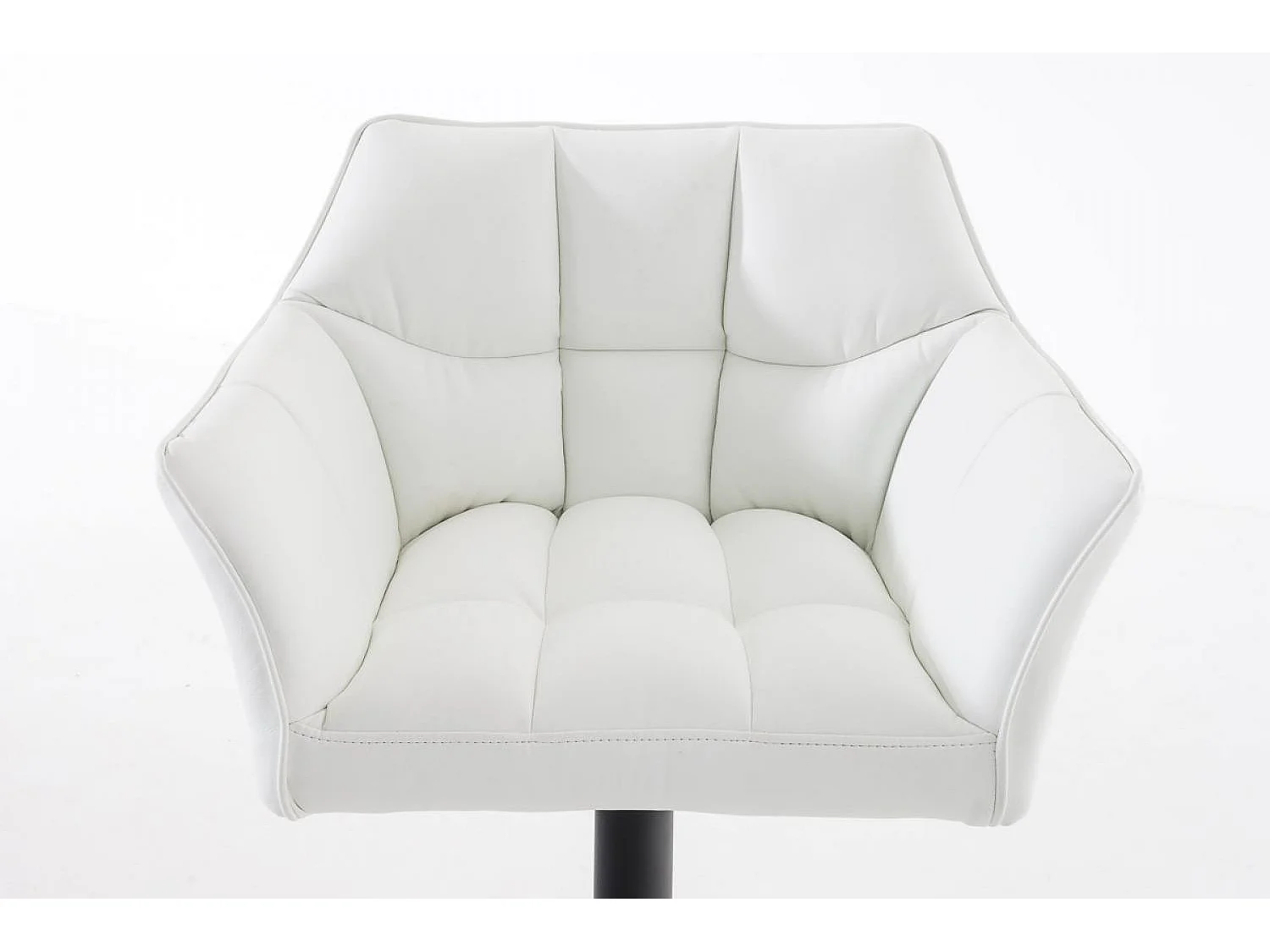 Tabouret de bar - Similicuir & Noir - Blanc - Damaso