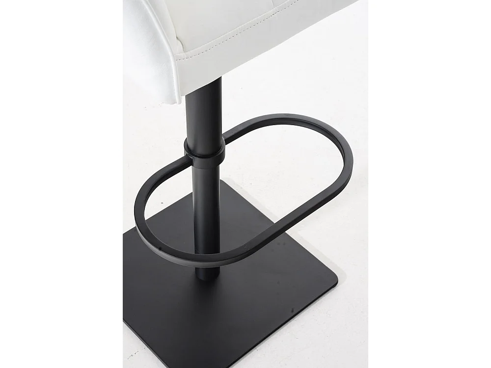 Tabouret de bar - Similicuir & Noir - Blanc - Damaso