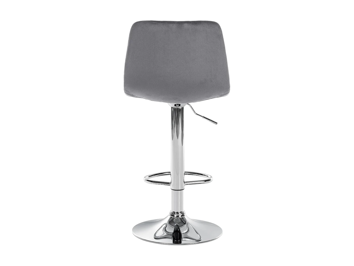 Lot de 2 Tabourets de bar - Velours & Métal - Gris foncé - Divo